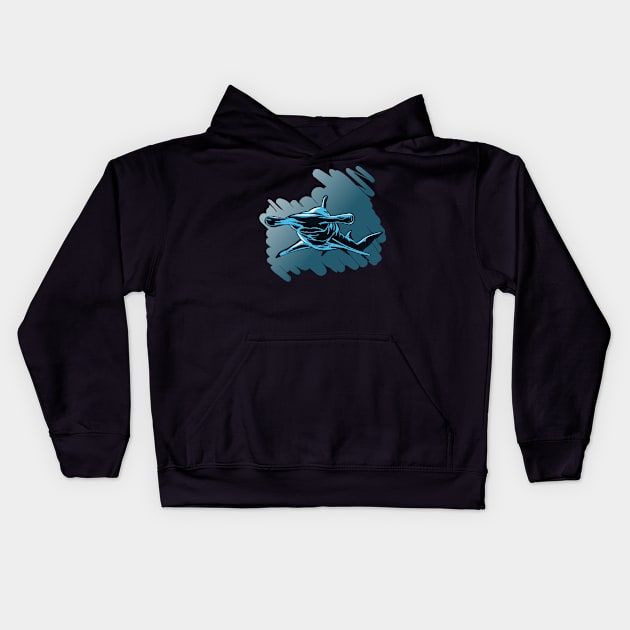 Hammerhead shark scary Kids Hoodie by TomiAx